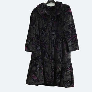 COPY - Sirbain Abstract Print Faux Fur Coat Size XSP Artistic Winter Elegance